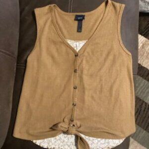 Daytrip Short Sleeveless Shirt - Women's Small - white and